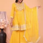 Pastel Yellow Sharara Set