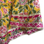 Cotton lehenga in yellow sanganeri print