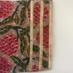 Red grapes print angrakha top with blue leheriya dhoti